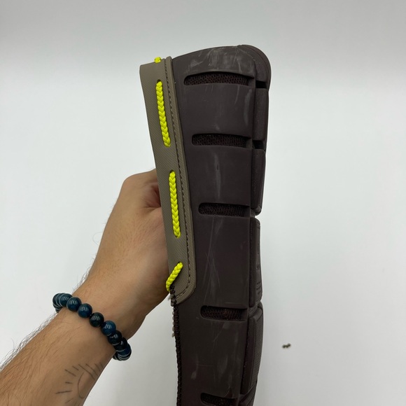 Swims Men's Olive Yellow Brown Boat Shoes - Picture 15 of 15